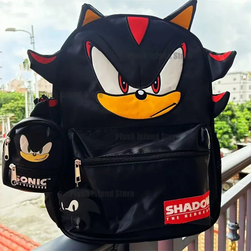 

2024 Original Anime Shadow Cartoon Black Backpack for Students Large Capacity 2in1 Schoolbag for Children Christmas Gift