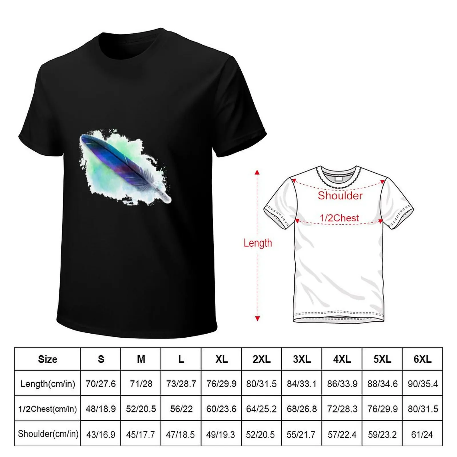Subtle destiel art Angel Feather T-Shirt Daily Casual Short Sleeve Tee Shirt