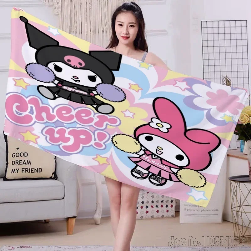 Cartoon Sanrio series Bath Towels Microfiber Beach Swimming Towel Decor for Kids Gift 75x150cm