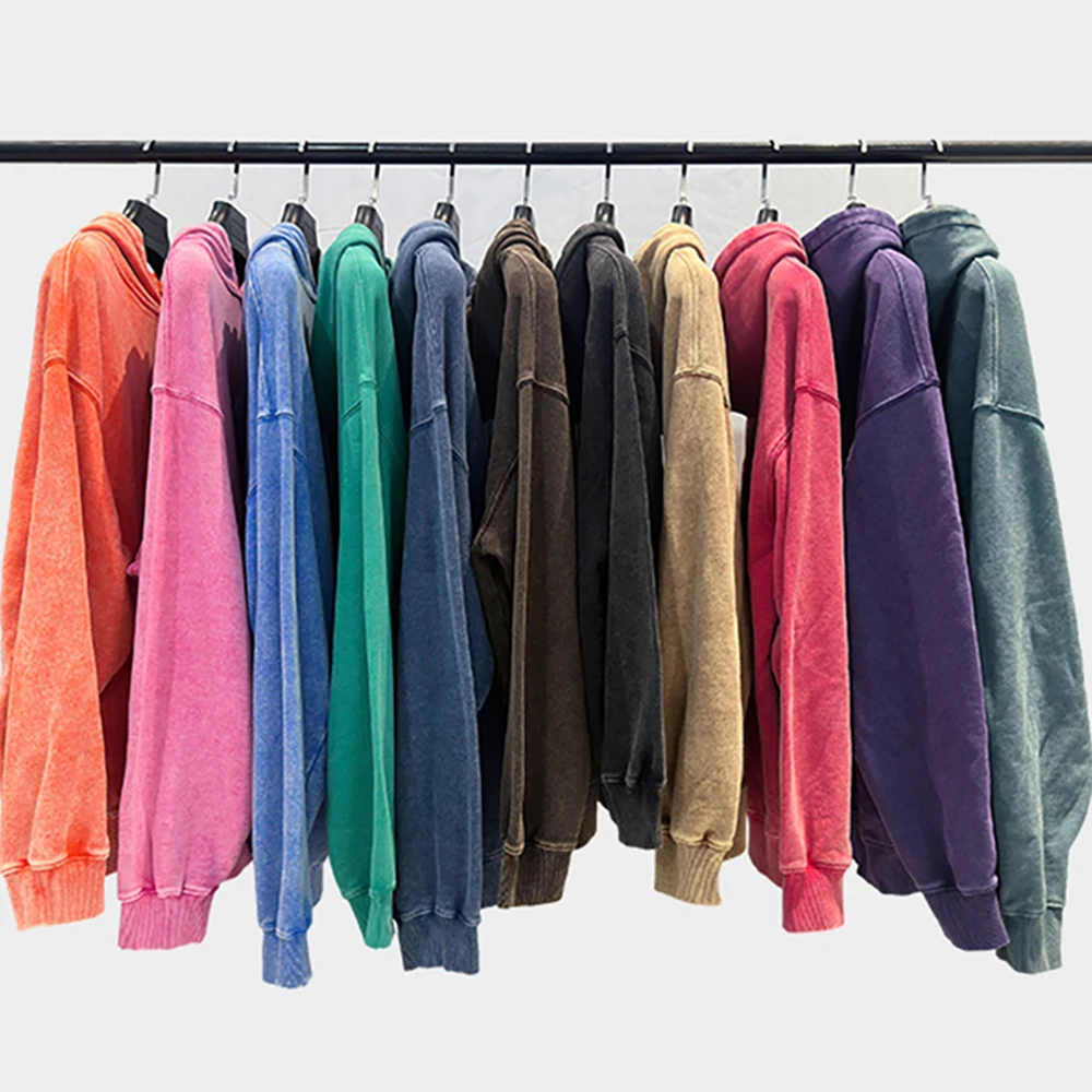 100% Cotton Couple Washed Hoodies Oversized Autumn Women Hoody Comfortable Family Pullovers Loose Team Casual Woman Clothing