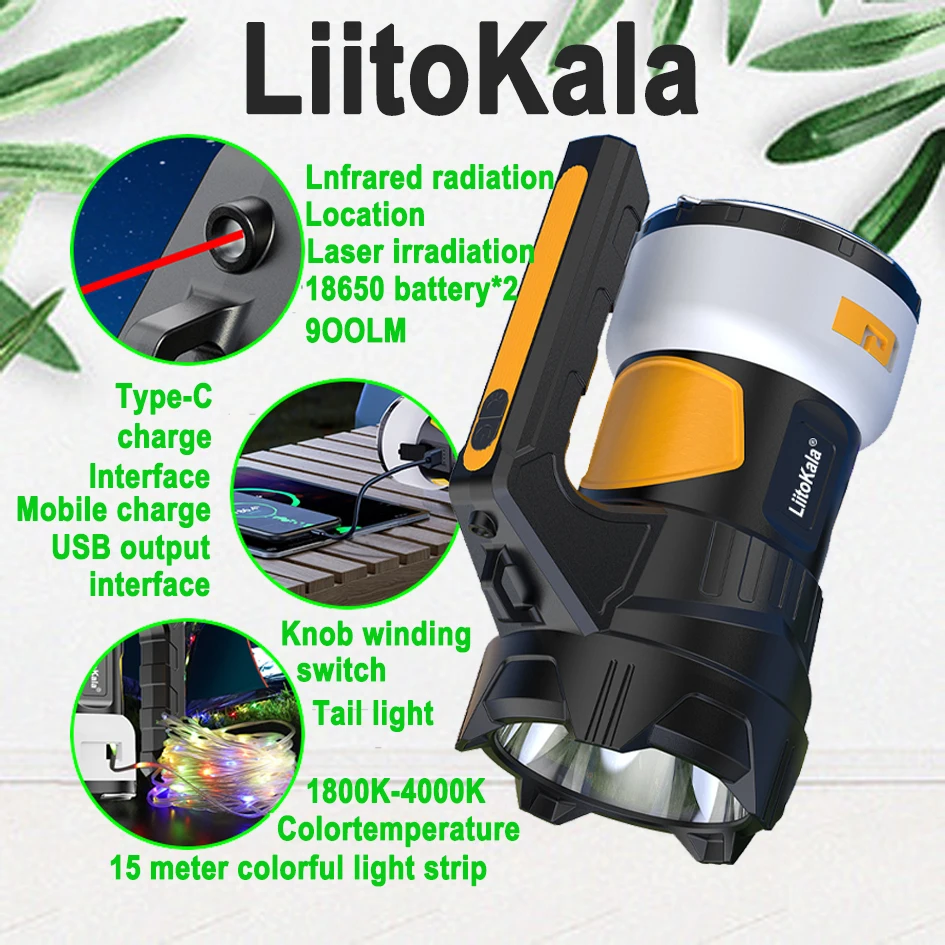

LiitoKala LF-908 Outdoor Waterproof Light Camping Light Flashlight