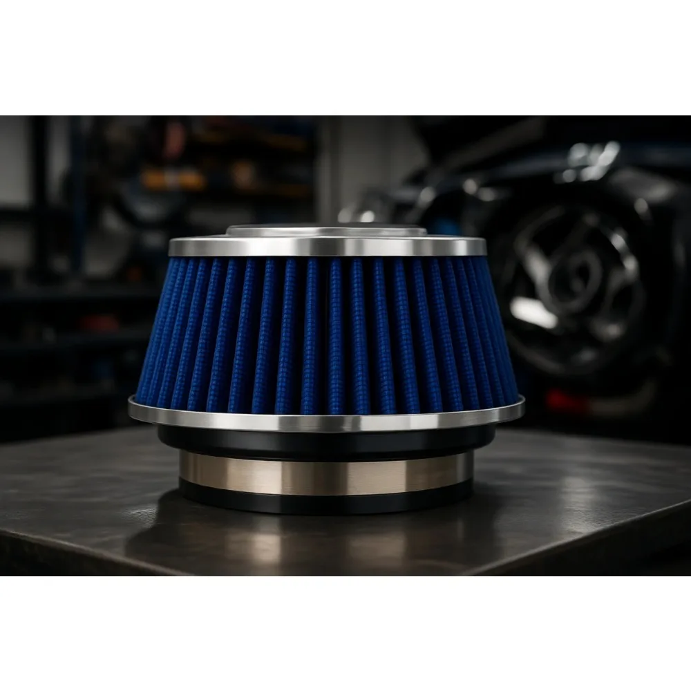 

Универсальный круглый конический воздушный фильтр с креплением на зажимах, моющийся, с высокой пропускной способностью, синий