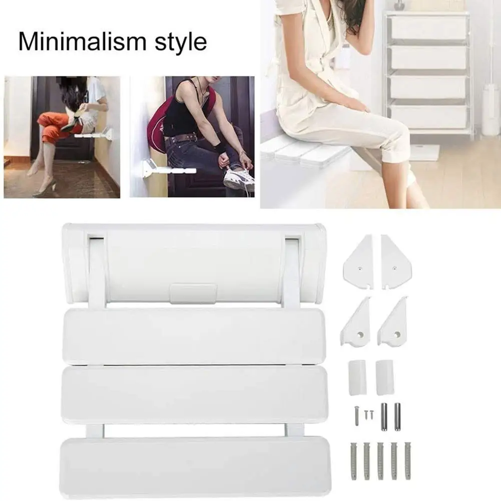 مقعد استحمام قابل للطي مثبت على الحائط للحمام لكبار السن