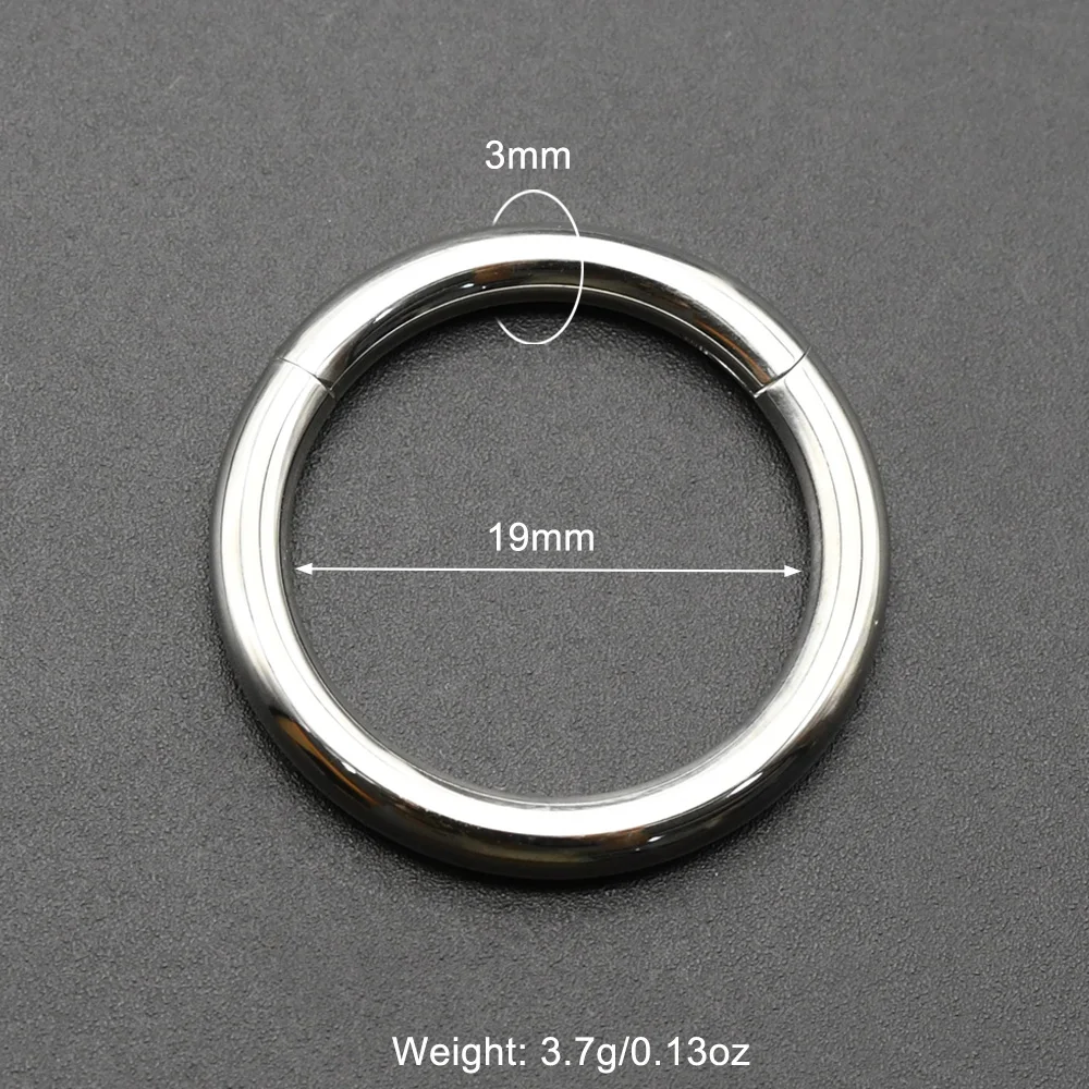 Starose Smooth Hinged Steel Segment Ring 00g Steel 3