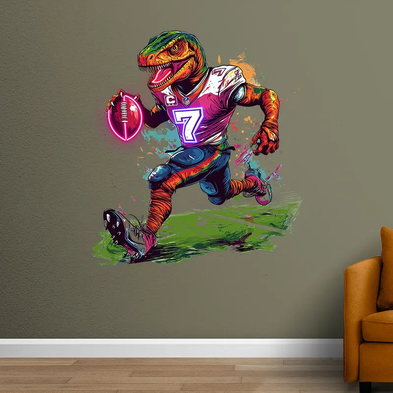 Dinosaur Custom Neon Sign, Rugby Led Light, Playground Wall Decor Neon Light, Birthday Gift for Dinosaur Lovers, Kids Room Decor