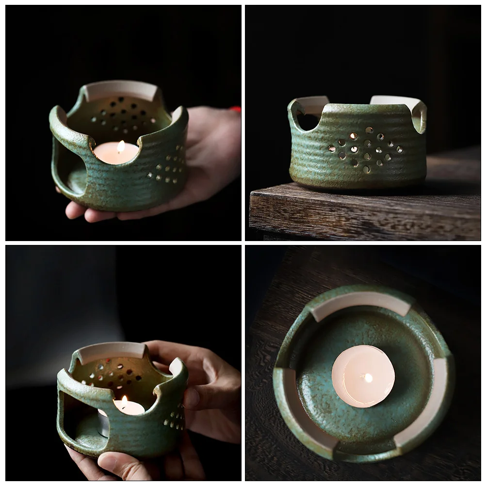 

Ceramic Teapot Warmer with Exquisite Handmade Design for Tea Heating and Food Warming Ideal for Home Office Hotel Use