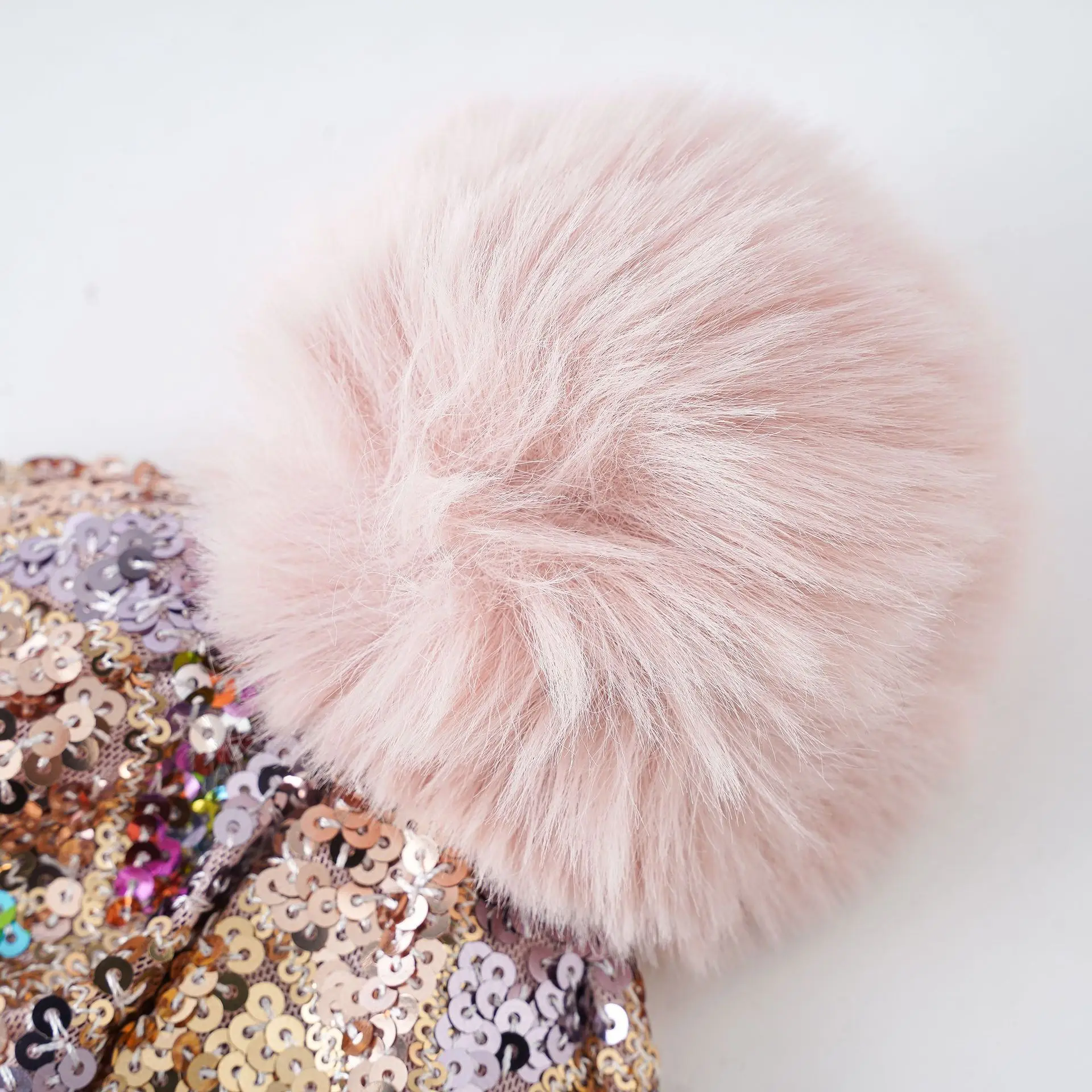 Women Autumn Winter Beanie for Party Lady Bling Versatile Fur Ball Hat Outdoor Skullcap Girls Keep Warm Woolen Yarn Knitted Cap