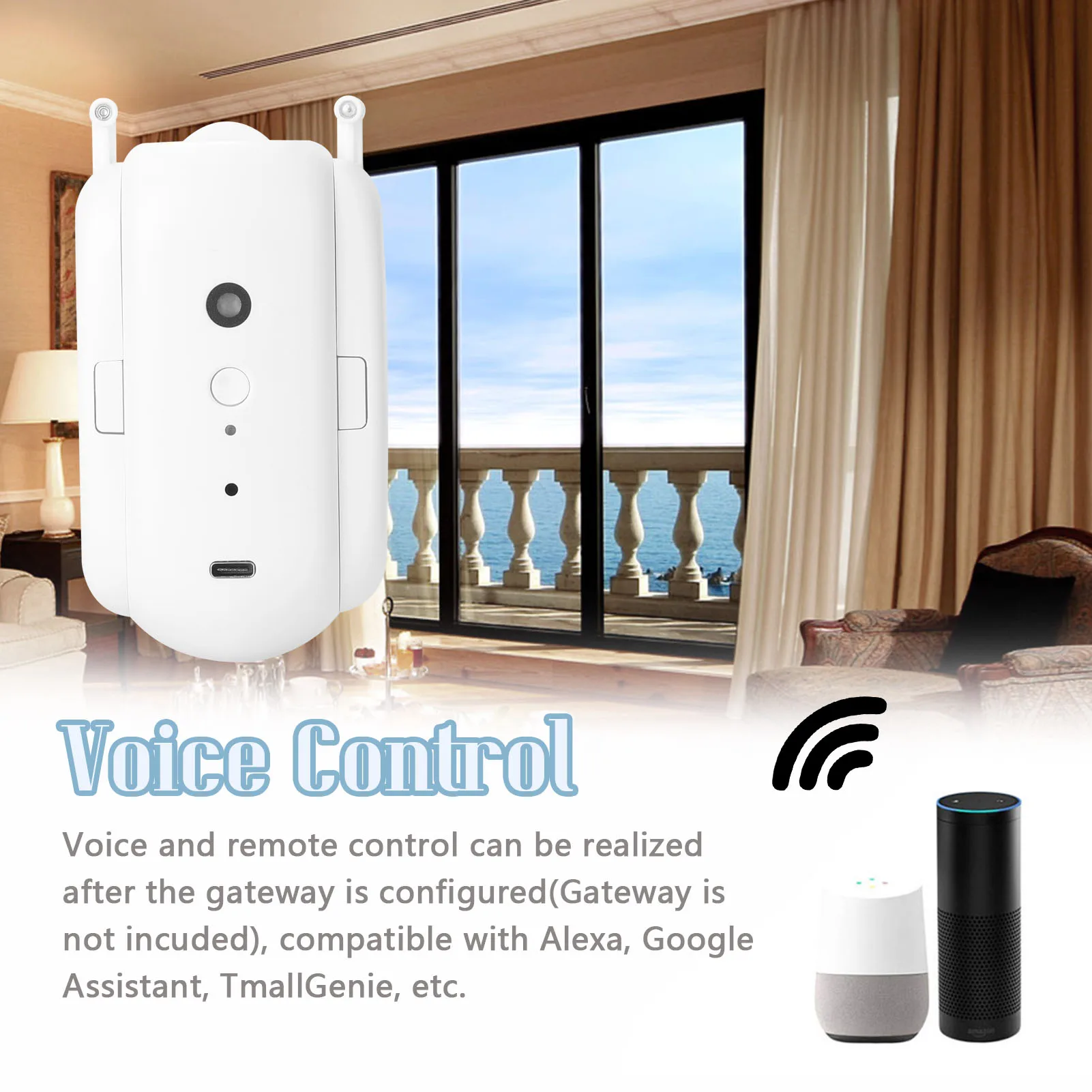 Robot de cortina inteligente Curtainbot, Control de voz Alexa, interruptor BLE