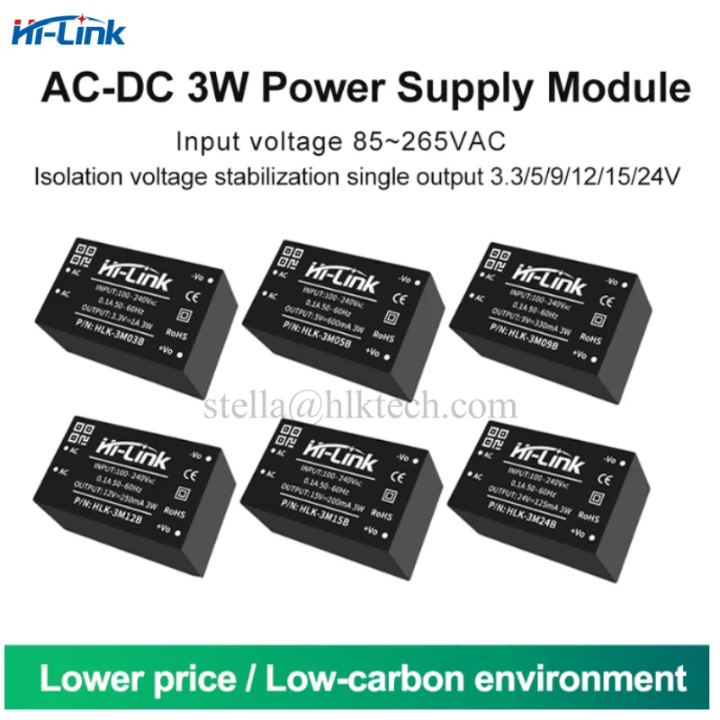 HLK-3M05B HLK-PM01 HLK-PM01 3W 5V 절연 컨버터 220V/110V ~ 5V 600mA 스위칭 전원 공급 장치 모듈의 저가 교체