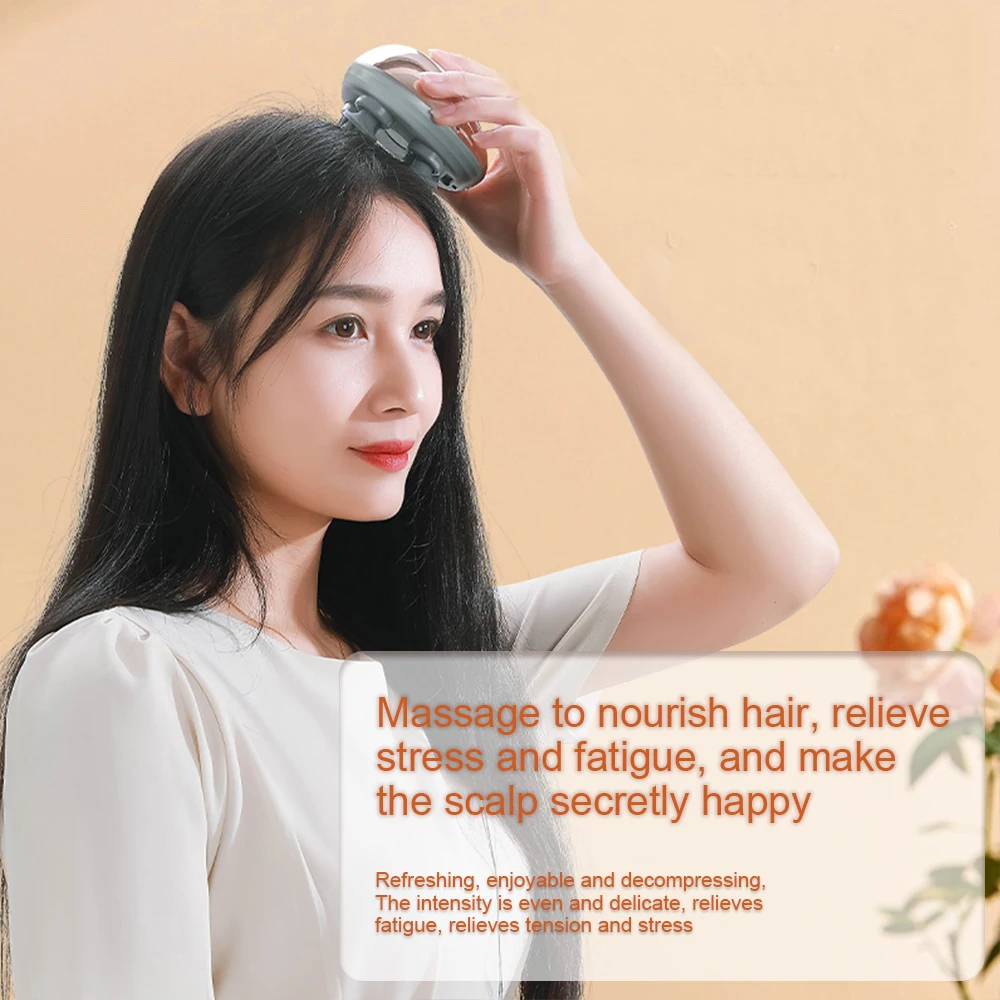 Multifunctional Mini Head Massage Machine Silicone Scalp Magnetic Suction Charging Silicone Shoulder Kneading Vibration Machine