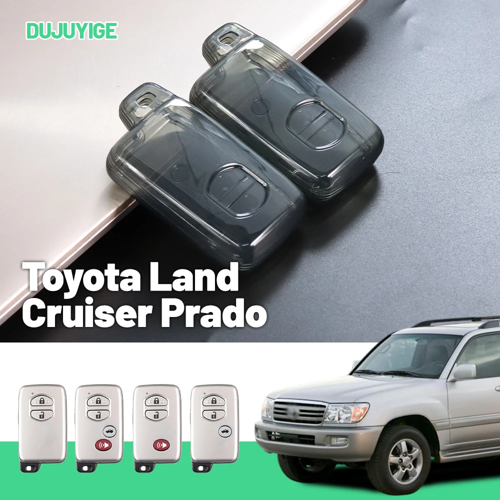 Klare TPU-Autoschlüsselhülle für Toyota Land Cruiser Prado RAV4 Corolla Prius Schlüsselanhänger-Schutzhülle Autozubehör.
