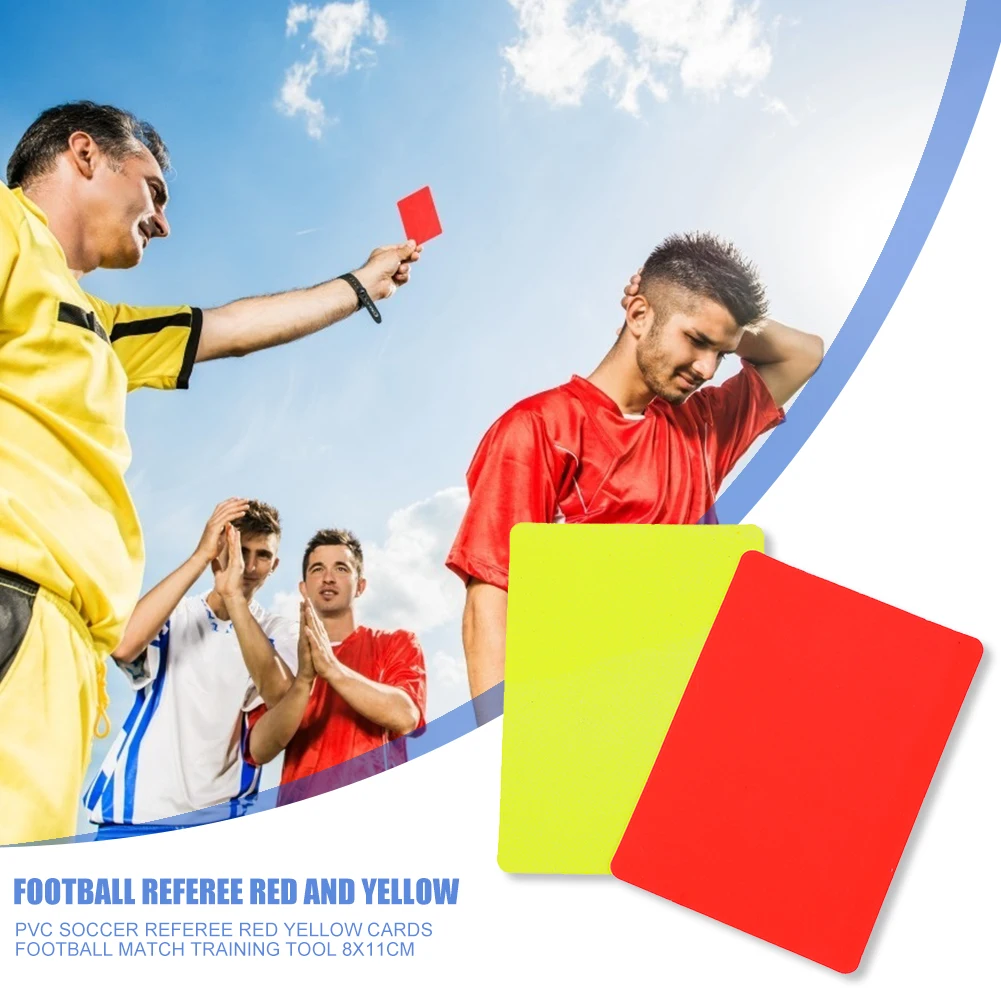 20Pcs PVC Soccer Referee Red Yellow Cards 8x11cm Multi-function Red Yellow Card for Football Match Training Referee Accessories