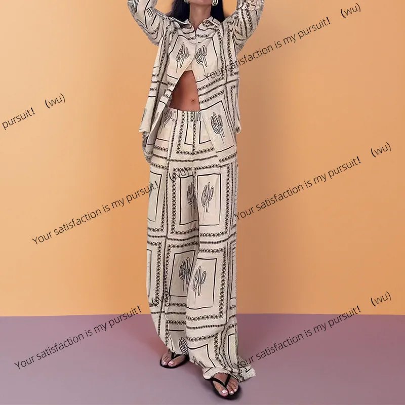 

ZOCI-Женская темпераментная рубашка с длинным рукавом и принтом, домашняя одежда, модный женский зимний костюм