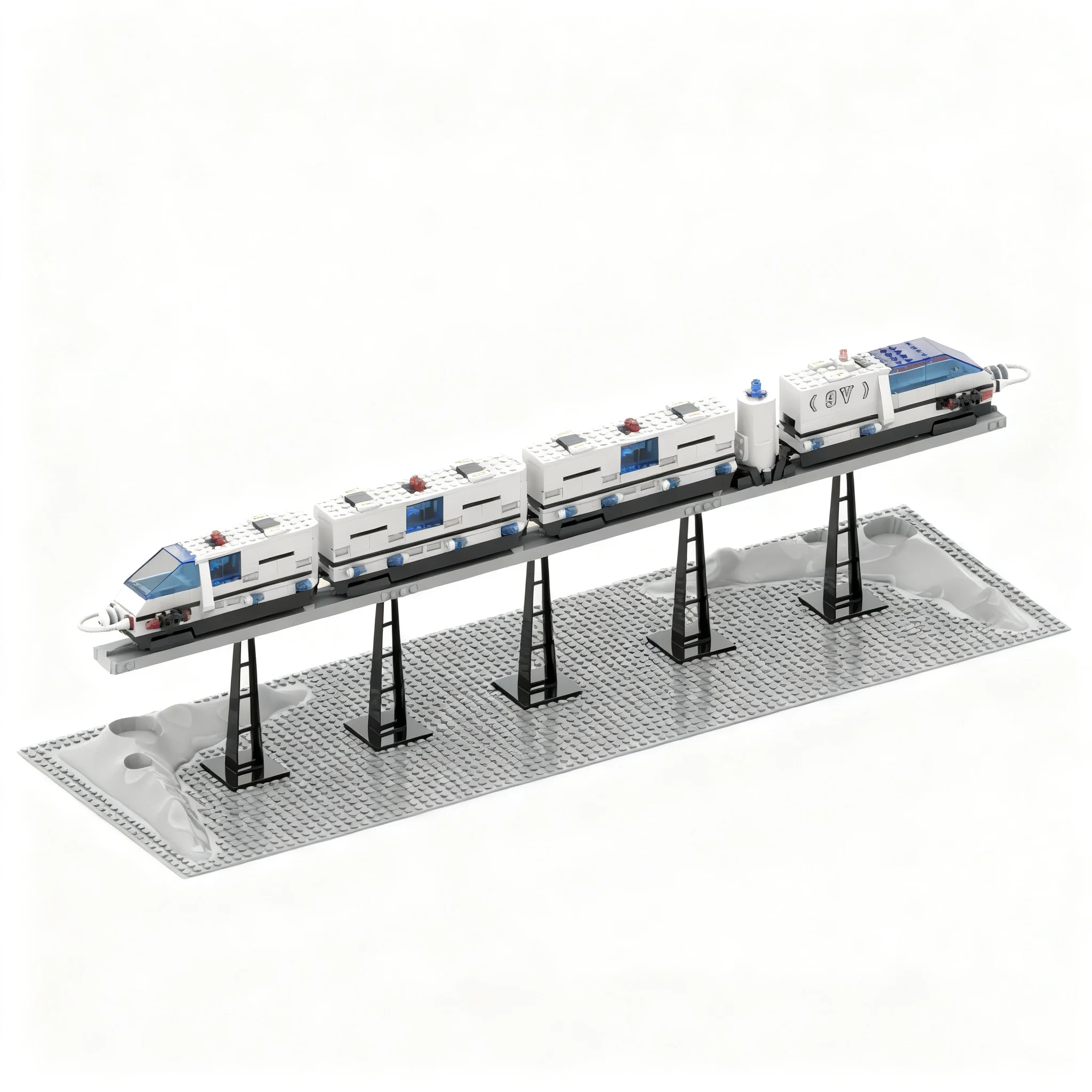 1122pcs MOC Space Futuron Monorail Cargo Carrier Add-On Model Building Blocks Christmas Gift Toy Construction Art 3D Home Decor