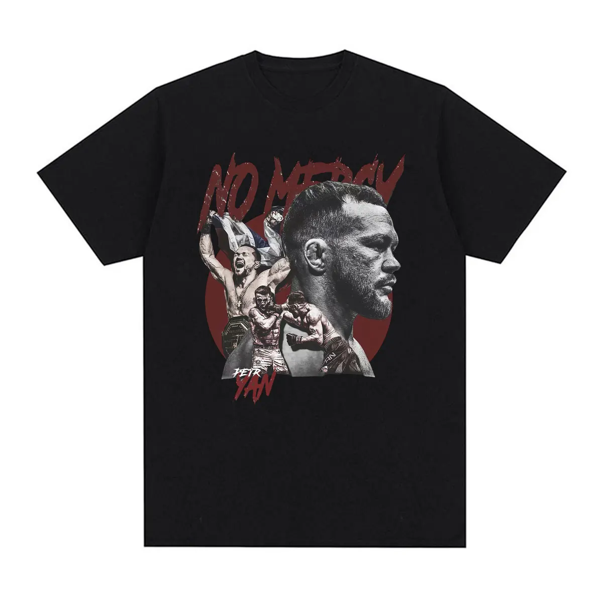 Petr Yan No Mercy Vintage Grafik-T-Shirts für Männer und Frauen, Harajuku Gothic Classic T-Shirts, Sommer-Tops, Baumwoll-T-Shirt, Streetwear – Detail 2