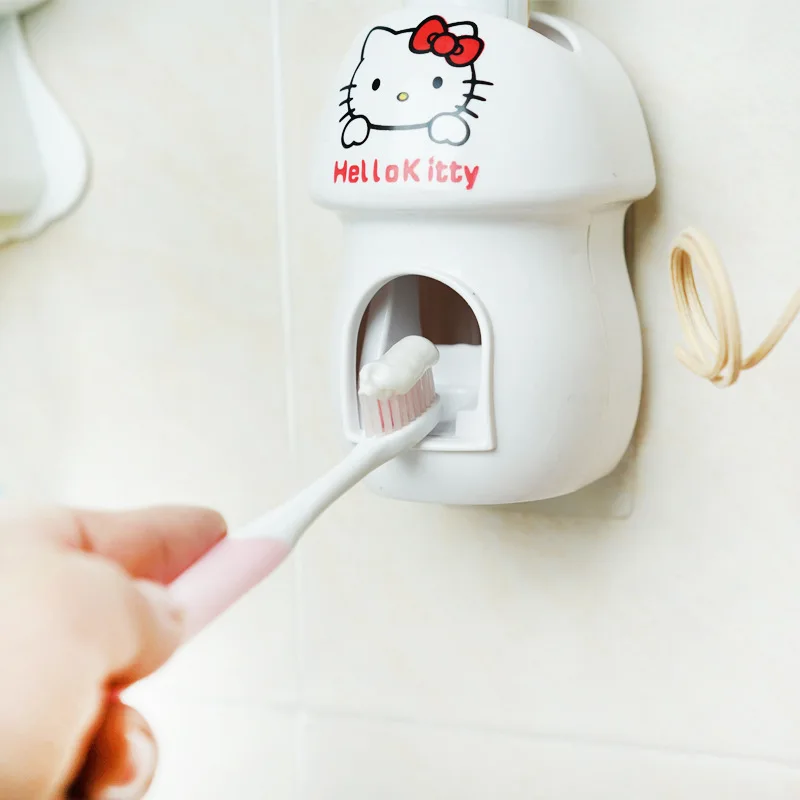 

Cartoon Sanrios Hello Kittys Cute Children Squeezing Toothpaste Wall-Mounted Automatic Cartoon Cute Squeezing Toothpaste Holder