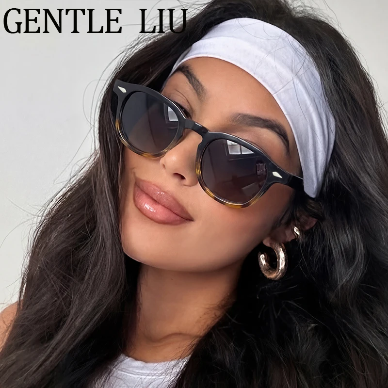 

Vintage Y2K Punk Rivet Round Sunglasses Women 2026 New Classic Black Square Change Color Driving Outdoor Fashion Eyewear Shades