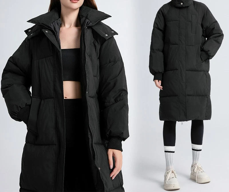 Winter Thick Coat 2025 New Over Knee Long Cotton Jacket Loose Down Women's Coat