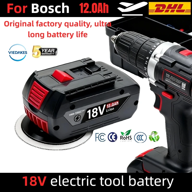 بطارية 18 فولت لبوش متوافقة مع جزازة العشب، أداة تشذيب التحوط، قاطع العشب، منفاخ أوراق الشجر، بالمنشار، حزمة بطارية حديقة 12.0 أمبير في الساعة #1