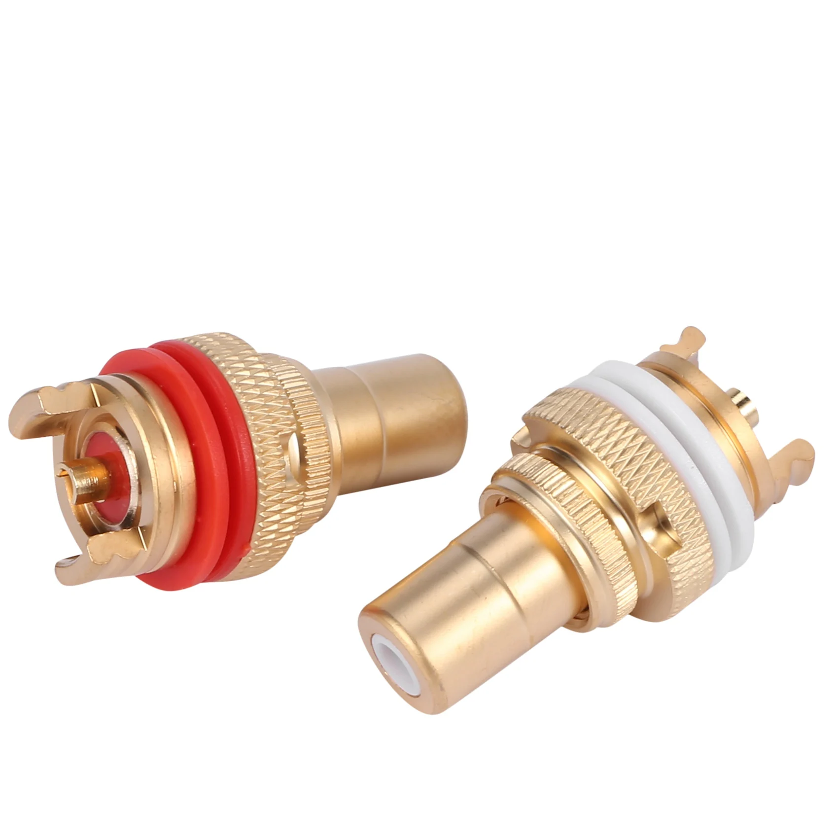 

RISEN 8pcs Red+White RCA Female Socket Chassis High Quality RCA CMC Female Connector Phono Copper Plug Amp HiFi
