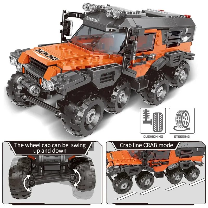 Hot Technische Off-road Racing Voertuig Vrachtwagen Auto Model Bouwstenen Stad Monster Vrachtwagens Bricks Speelgoed Voor Kinderen Gift