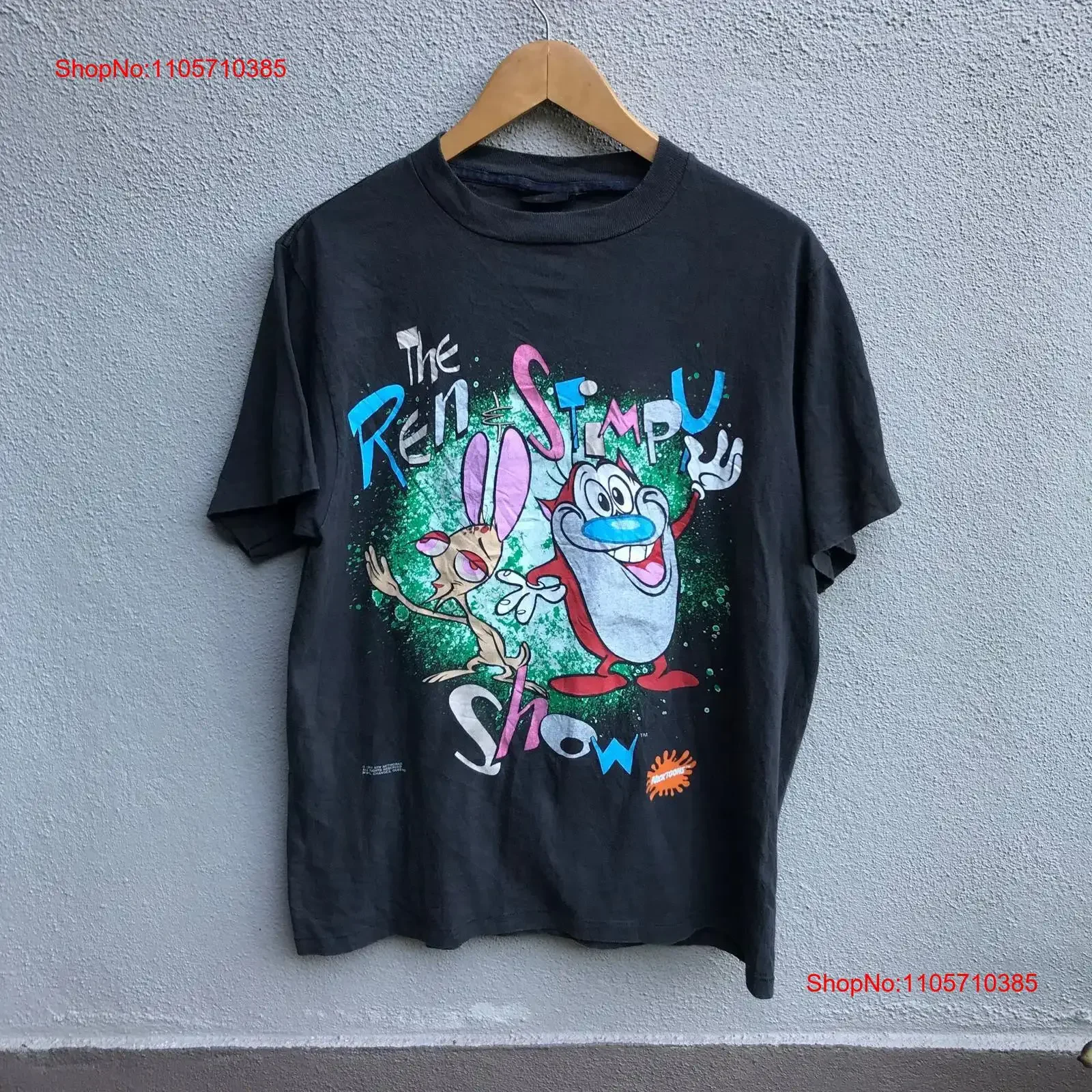 Vintage 90s REN AND STIMPY tee cartoons vintage Washed Slightly Breathable designer clothes Soft Top For Everyday Wear