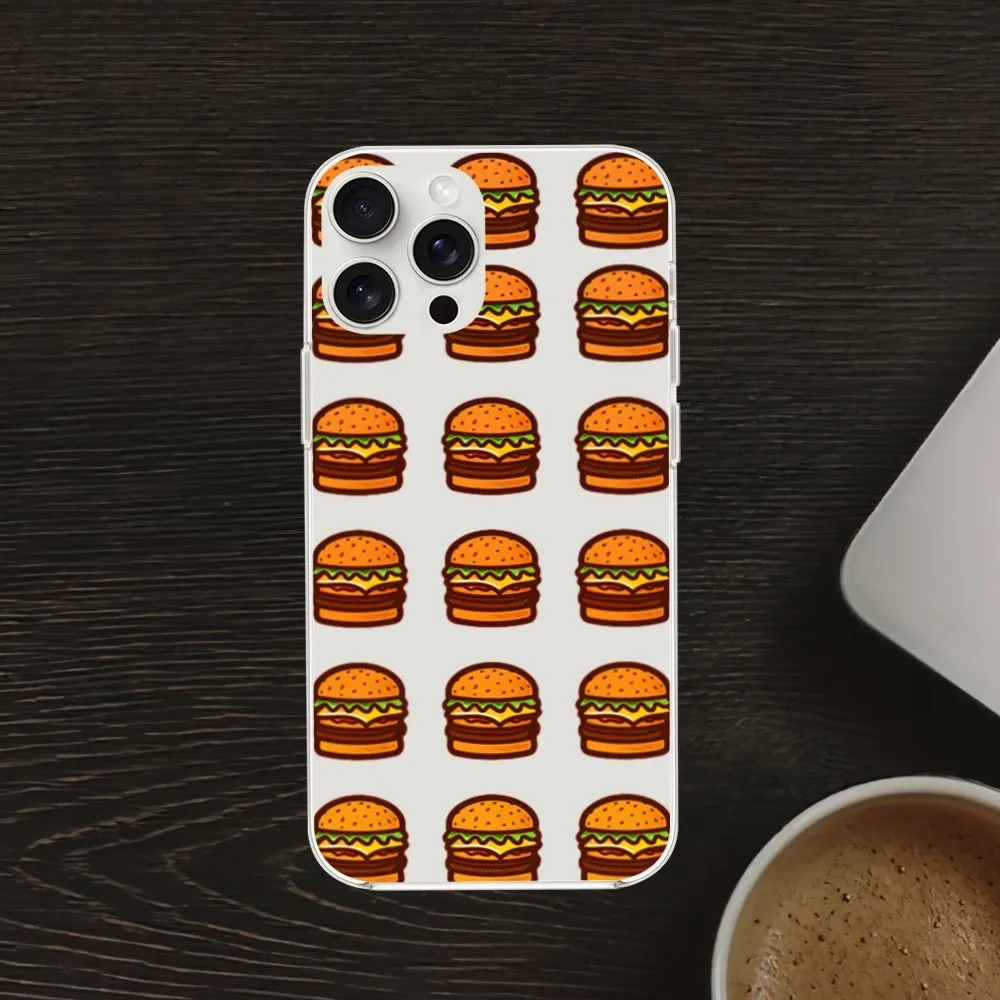 hamburger cute Phone Case For Samsung Galaxy S20 S21 S22 S23 A71 FE Lite Plus ULTRA Transparent Shell