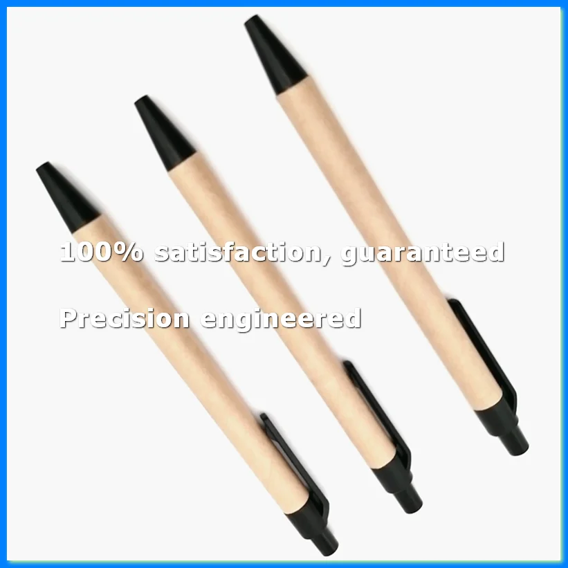 

100Pack Ballpoint Pen Retractable Ballpoint Pen,Black Ink Click Pens Recycled Kraft Paper Pens for Office School Supplie-A69M