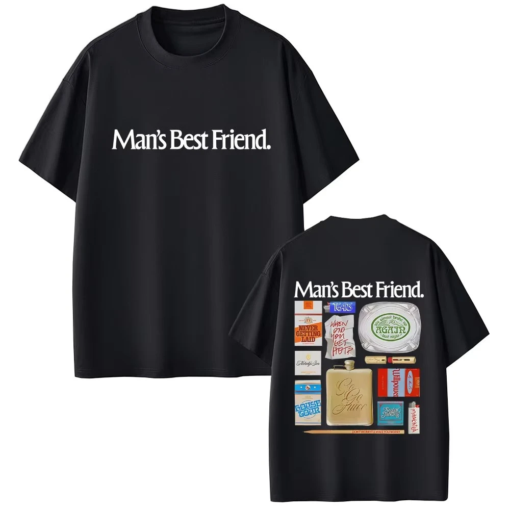 Sabrina Carpenter Man's Best Friend Object T-shirt Men Women Fashion Oversized Short Sleeve T Shirts Male Casual Cotton T-shirts