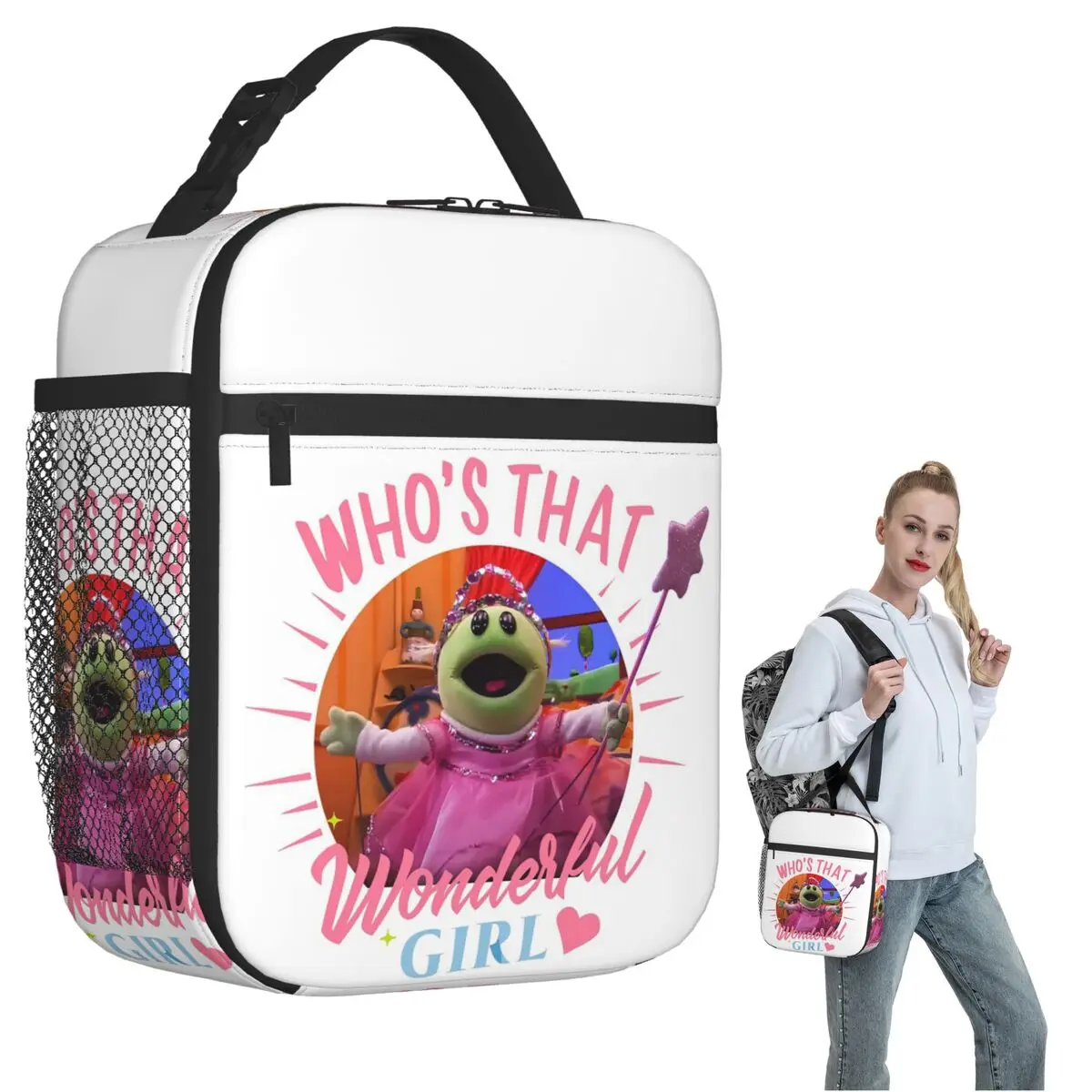 Nanalan Who's That Wonderful Girl Insulated Lunch Bag for Women Children Leakproof Food Boxes Thermal Lunch Box Tote