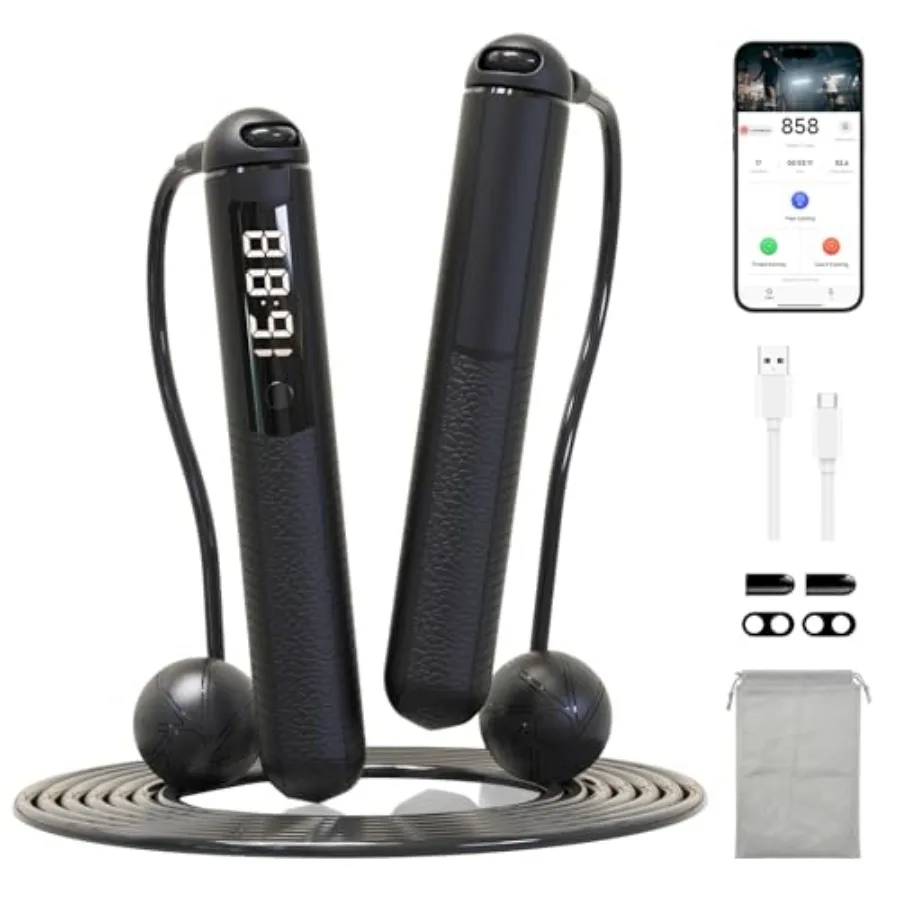 

Cordl Gravity Jump Rope, Smart Jump Rope with Counter for Gym, Fat Burning and Calorie Burn, APP Data Analysis, Home Workout Eq