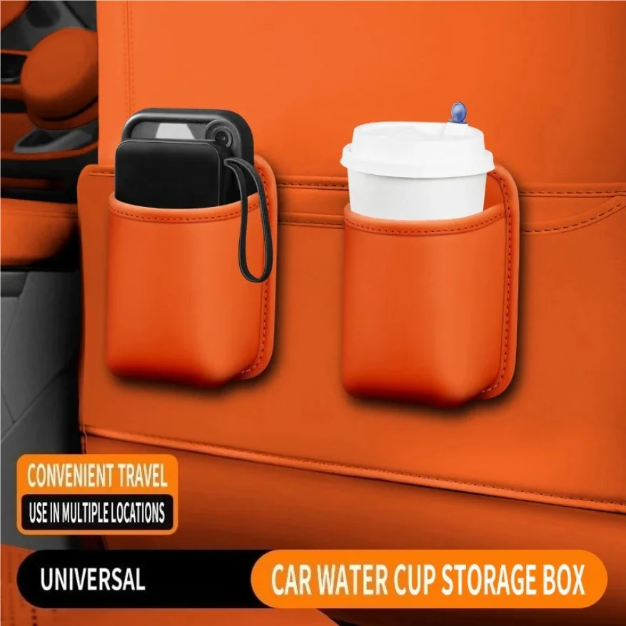 العالمي باب السيارة الجانب التخزين المنظم حالة المقعد الخلفي زجاجة ماء حامل الجلود شرب حقيبة التخزين مزبلة دلو سلة المهملات
