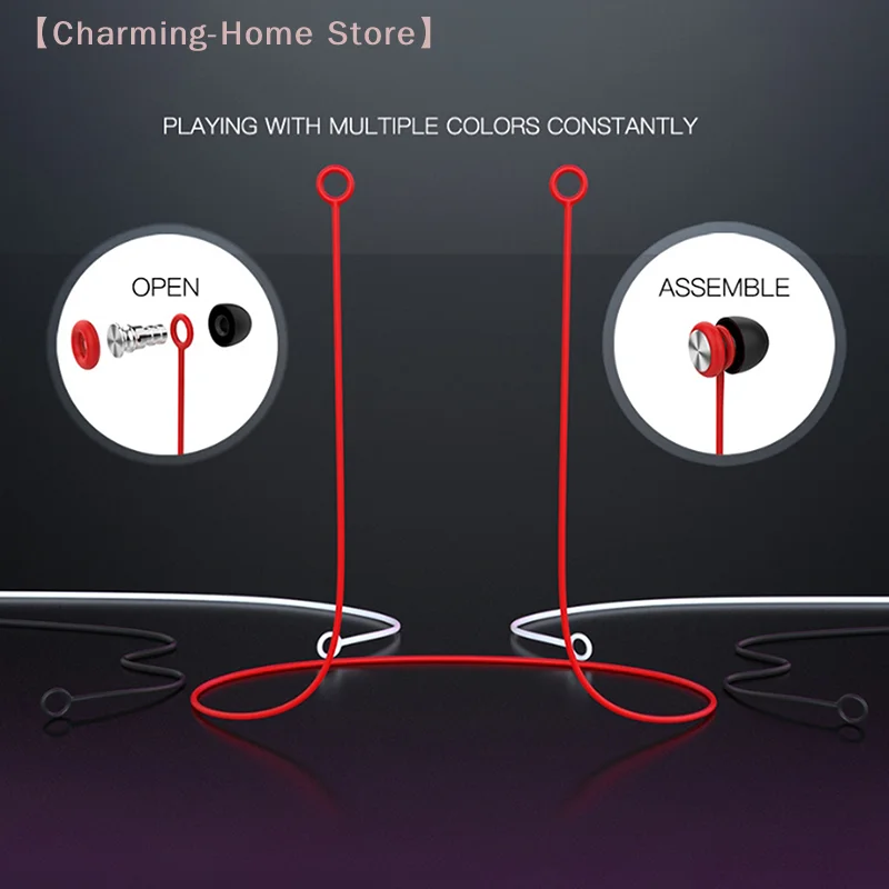 【M】Outdoor Earplugs Earbud Lanyard Work Travel Sleep Connector Cord Anti-lost Rope Silica Gel Earphone Strap