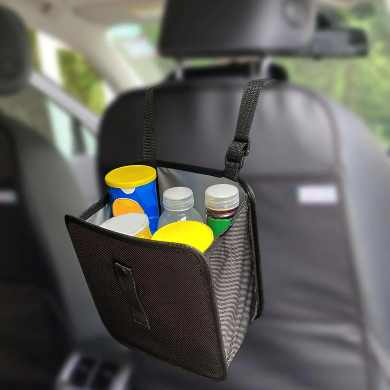 Bolsa de basura colgante para coche, suministros para automóviles, portátil, negro, para viajes al aire libre, multiusos para vehículos, bolsa de almacenamiento de gran capacidad