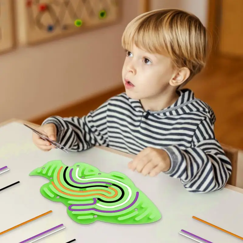 

Activity Board For Toddler 20 Sticks Silicone Sensory Board Set Educational Relaxing Supplies With Storage Bag For Kid