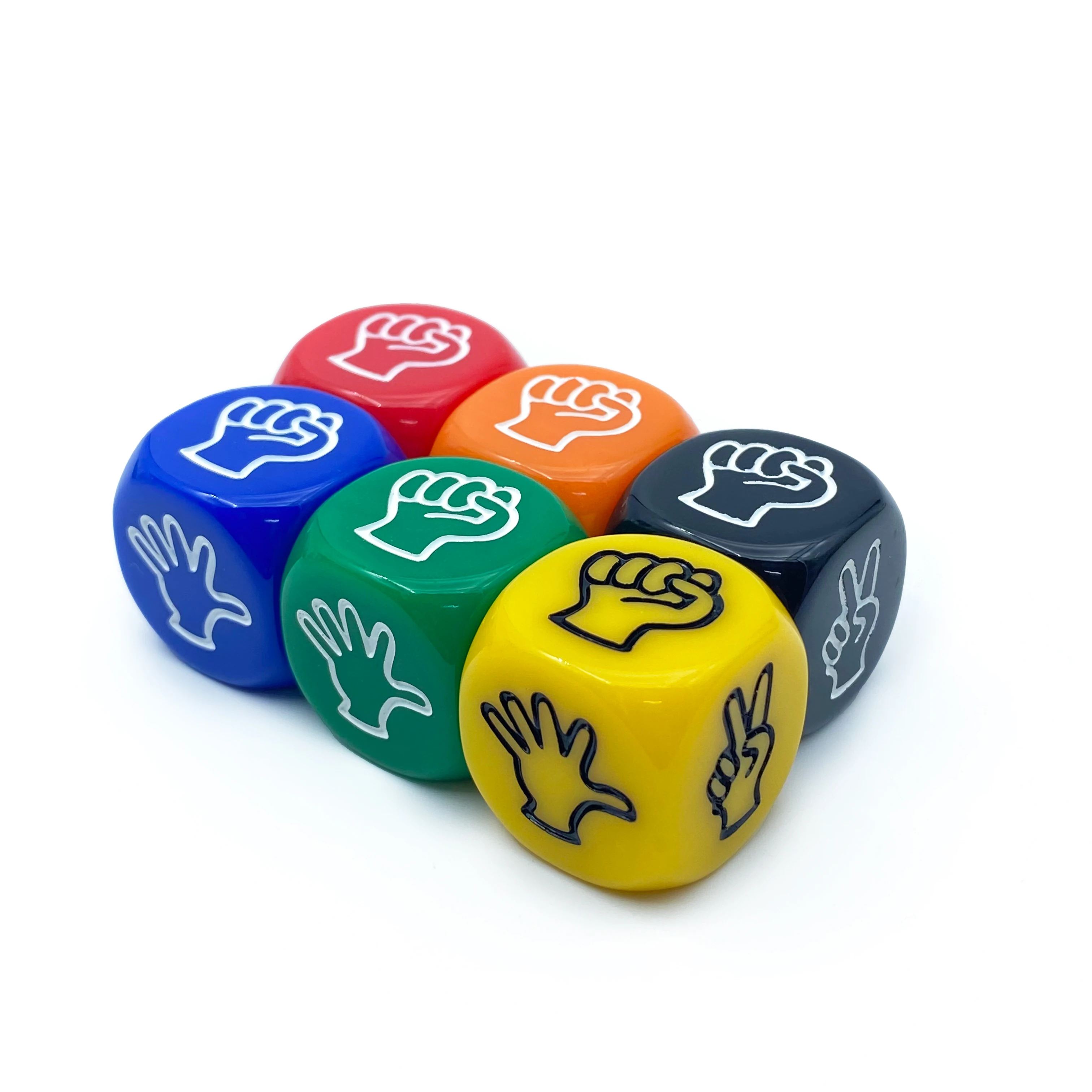 

Rock Paper Scissors Dice Set in 6 Colors for Fun Party Games, Decision-Making Dice for Kids and Adults, Multi-Color Tabletop Acc