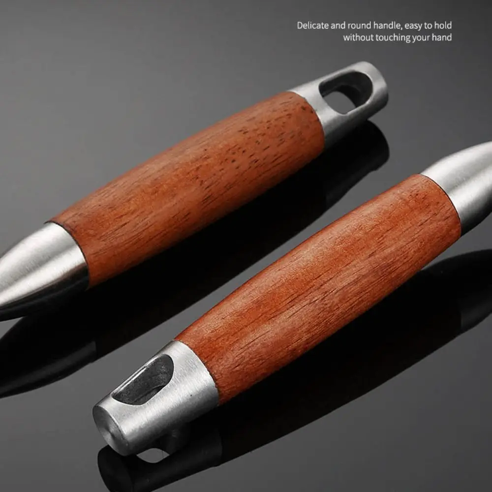 

Ситечко-лопатка из нержавеющей стали с деревянной ручкой, термостойкое, для жарки и просеивания продуктов, высокое качество, защита от ожогов