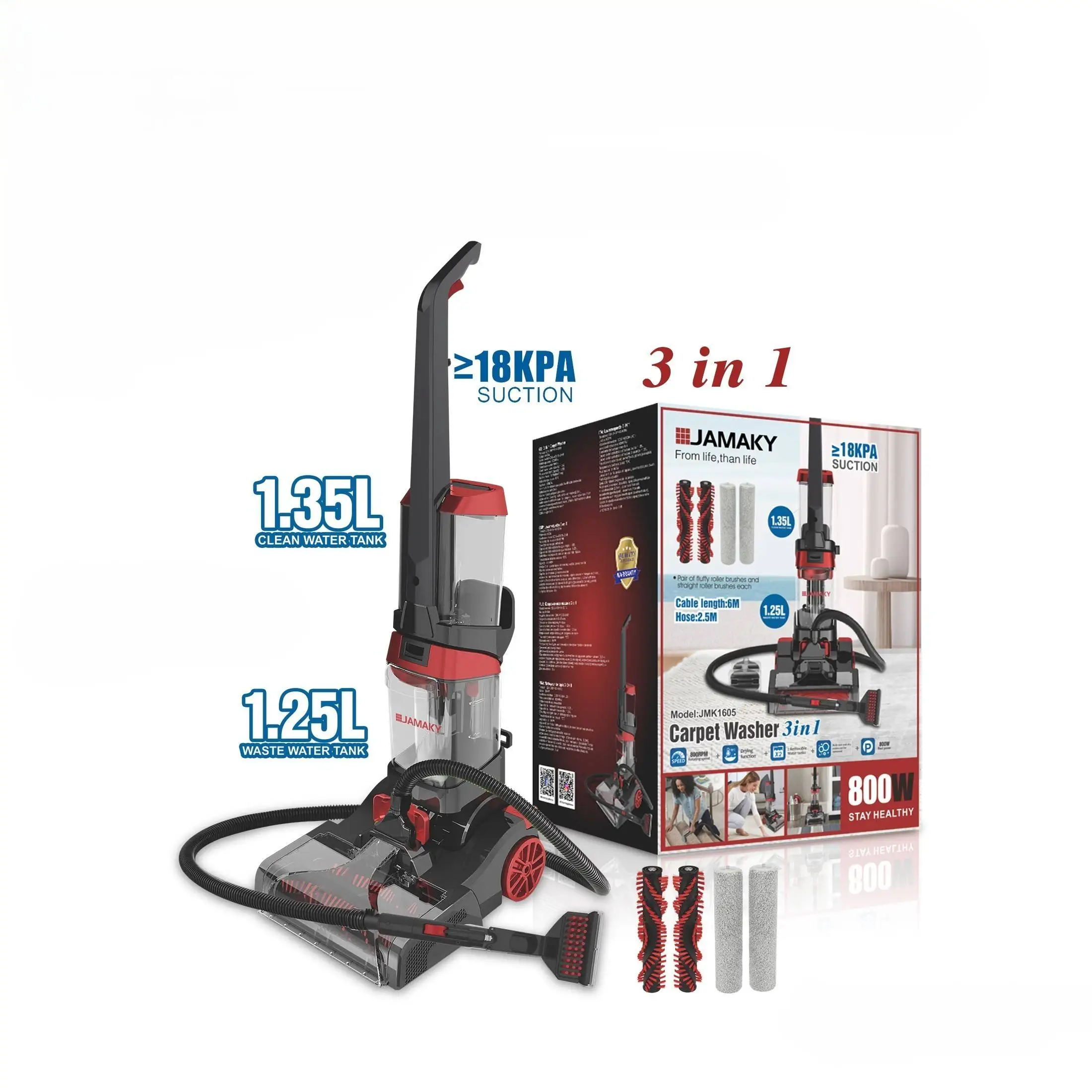 Multi Function 800W Carpet Washer 3 In 1 With Hot Air Drying For Complete Home Cleaning Carpet Washer Upholstery Spot Cleaner