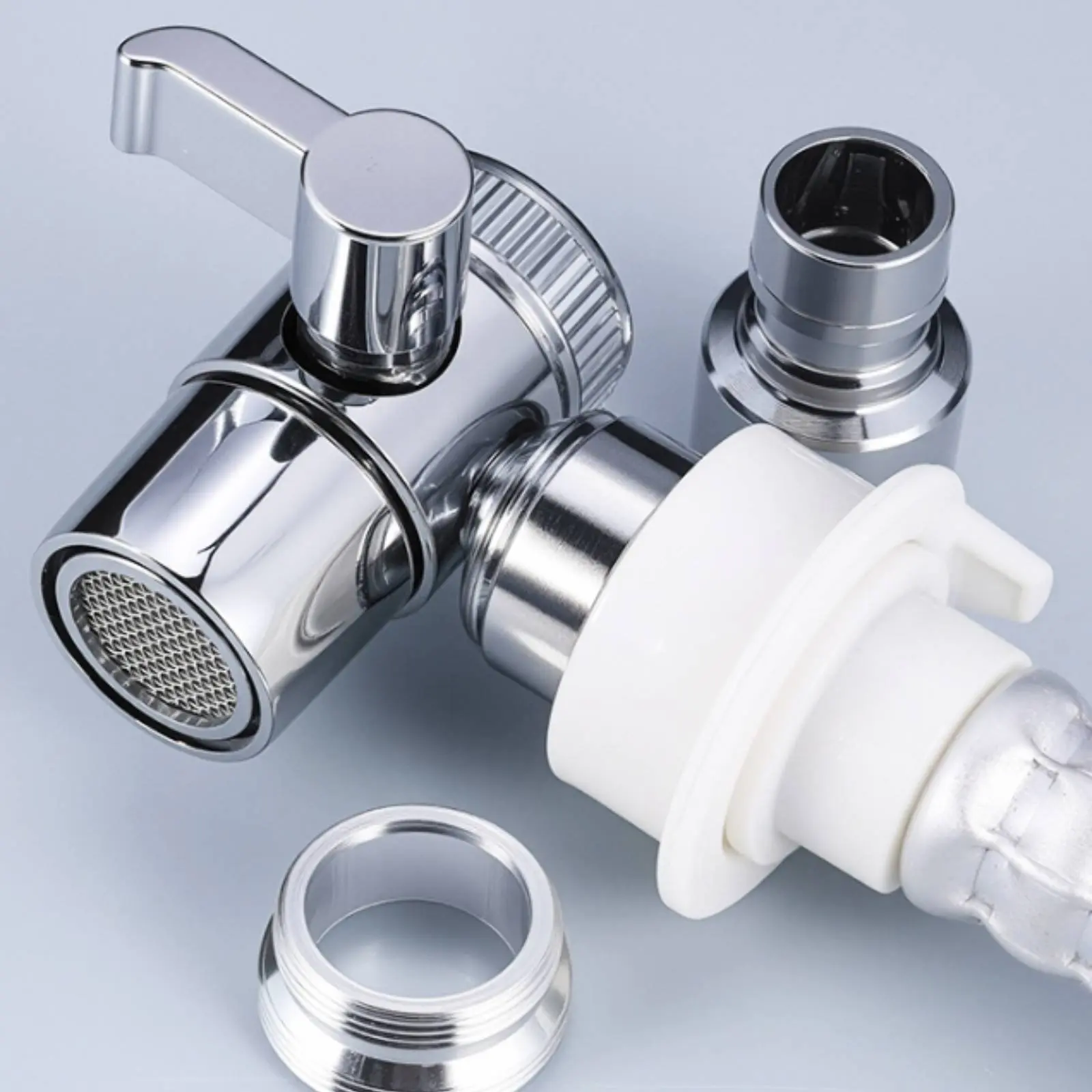 

Brass Faucet Splitter Full Copper 1 to 2 Faucet Diverter Two Way Tap Adapter Leak Resistant Plumbing Part Compact