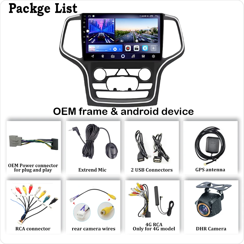 2K Incell Screen Android 14 For Jeep Grand Cherokee WK2 2014 - 2022 Auto Radio Touch Screen High-performance CPU GPS Navigation