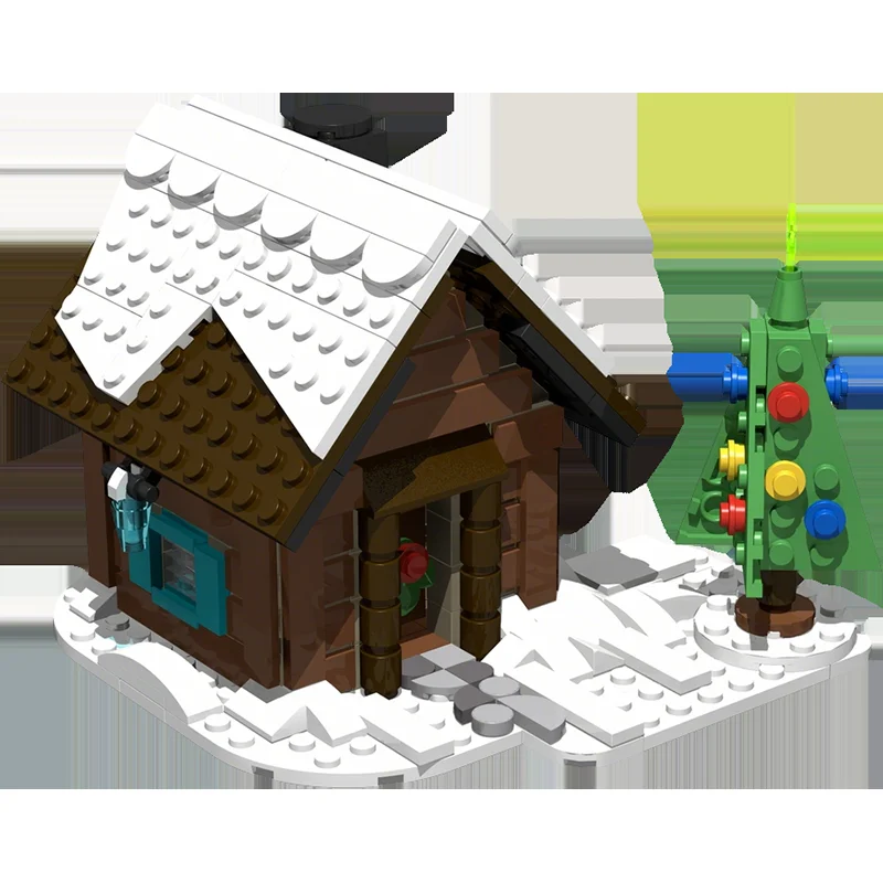 373pcs MOC Winter House Seasonal Christmas Model Building Toys Blocks Construction Christmas Gift Assemble DIY Creative Idea