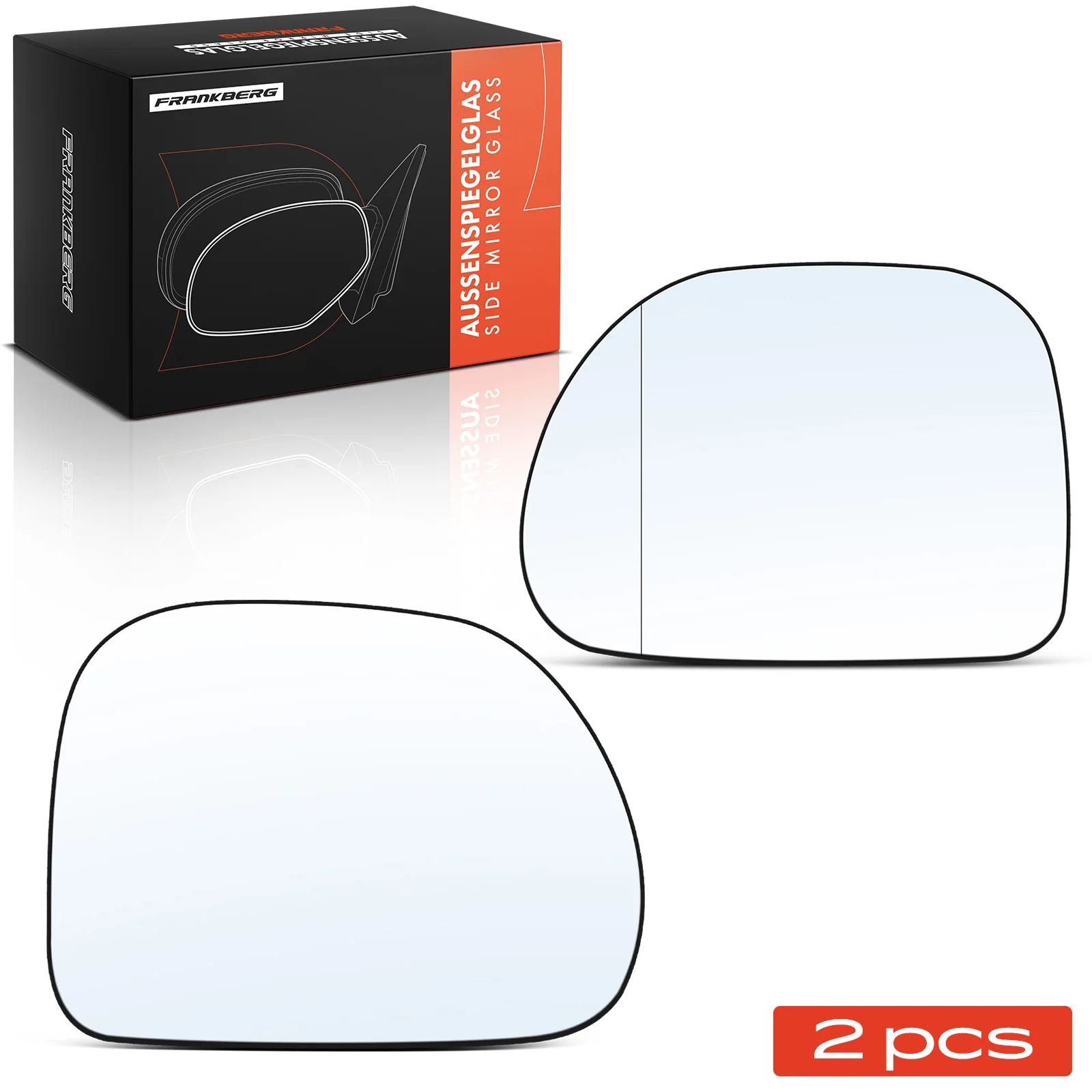 Frankberg 2x Spiegelglas Außenspiegel Vorne Links Rechts für Fiat 500L 351 352 71775167 71775172