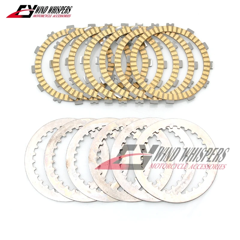 Friction Steel Clutch Plates Discs Set For HONDA CR 250 500 R CRF 450 L CR 480 R XR 500 R XL 600 R XR 600 R NX 650 VF 700 F