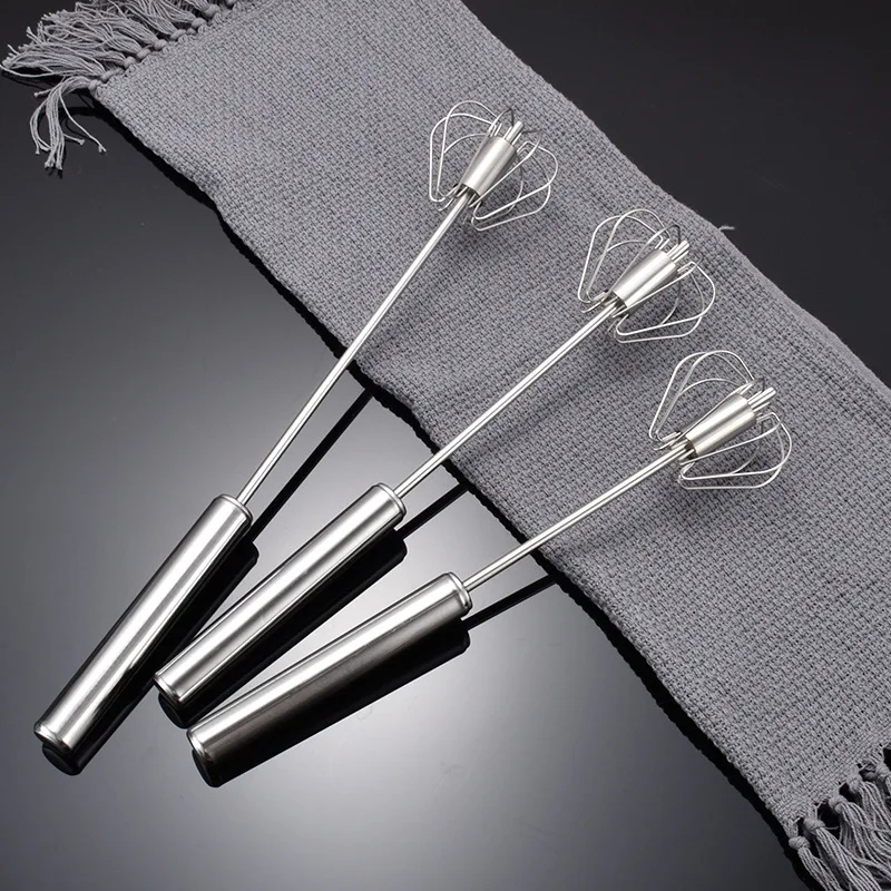 

Manual stainless steel whisk Cream whipping press type semi-automatic rotary stirring stick kitchen supplies