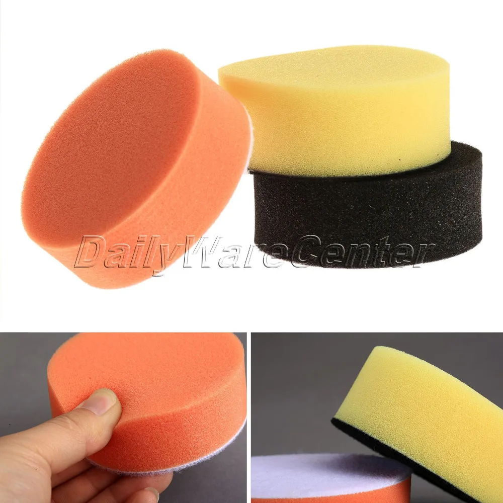 3Pcs 3 inch 80mm Sponge Foam Polishing Buffing Pad Kit for Car Polisher Tool Wash Tools Wax Wheel Cleaning Detailing Car-Styling