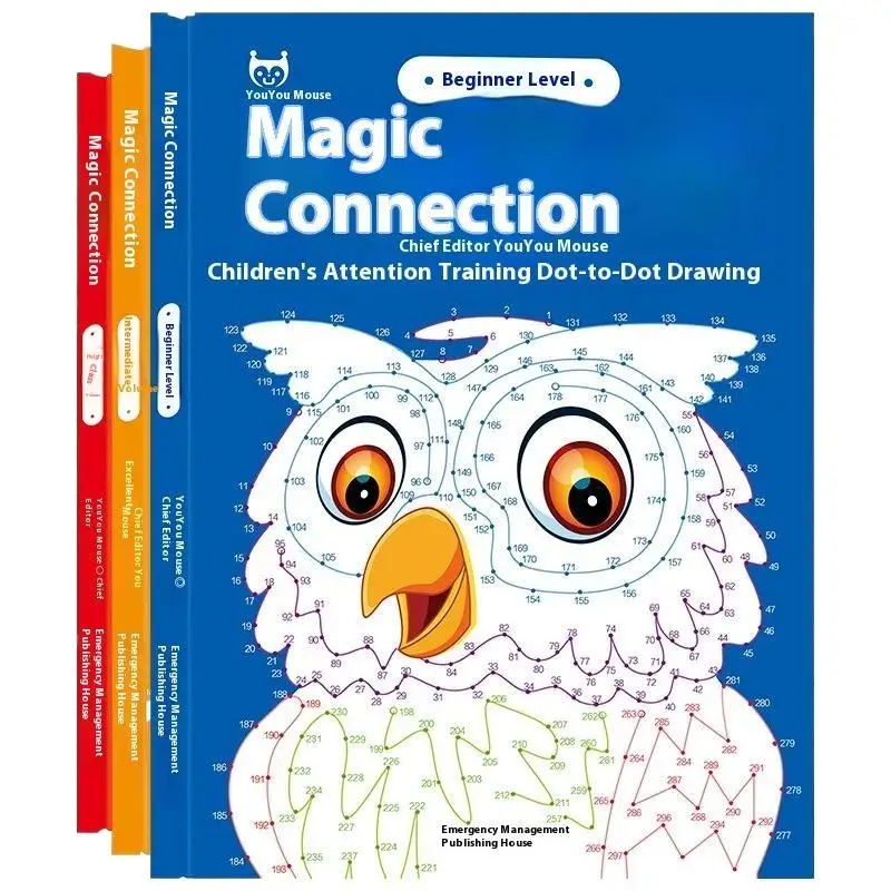 1/2/3Pcs Focused Training Book Children's Digital Connectivity And Coloring Book Set 44 Pattern Suitable For Ages 3-6