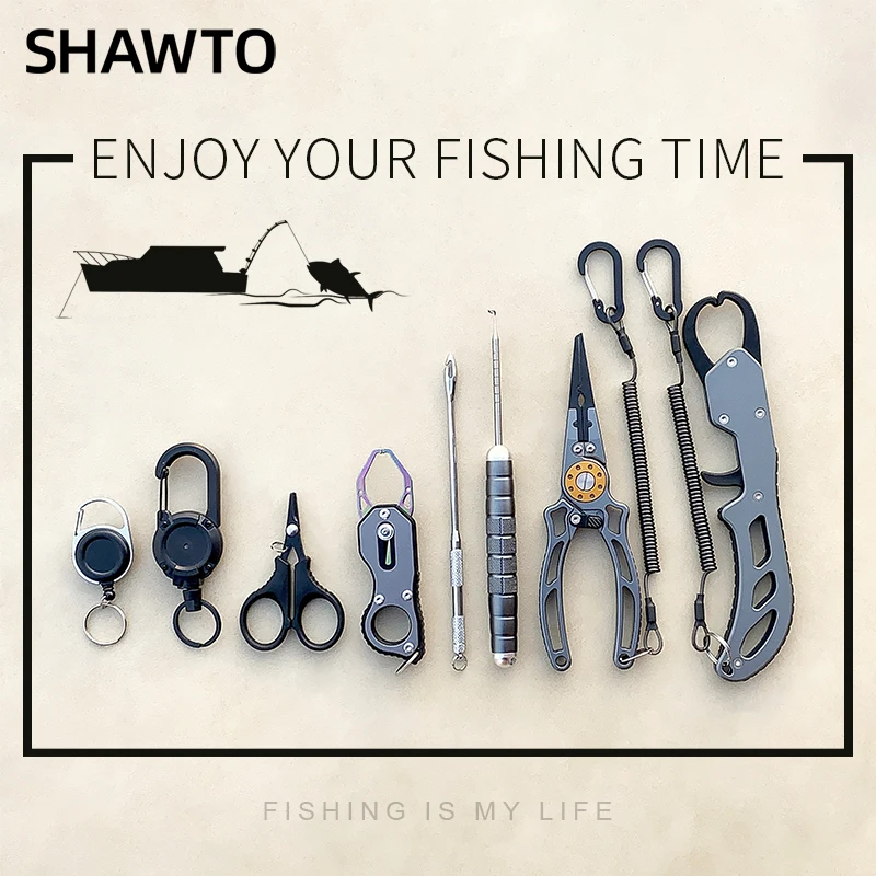 Shawto Aluminium Alloy Fishing Gripper Professional Fishing Lip Grabber Tool Fish Grabber Clip Fish Control Tackle Pliers Gear