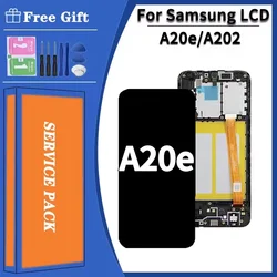 High Quality For Samsung A20e LCD Display Touch Screen Digitizer Assembly A202 A202F Replace Free Back A20E Cover