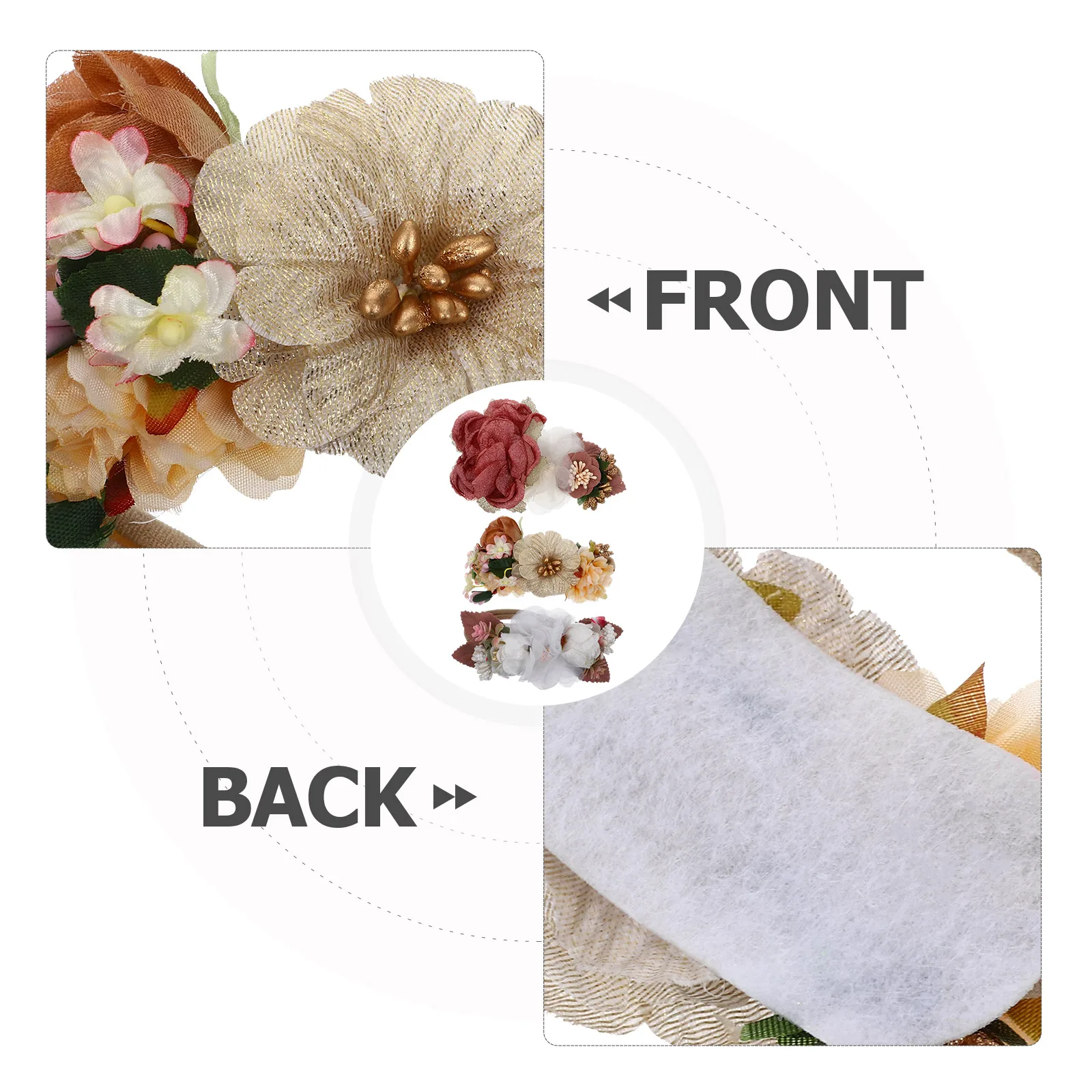 

3 шт., повязки на голову с жемчужным цветком для удобных нескользящих аксессуаров для волос, фестиваль, вечеринка, фотография, головной убор с цветочным принтом