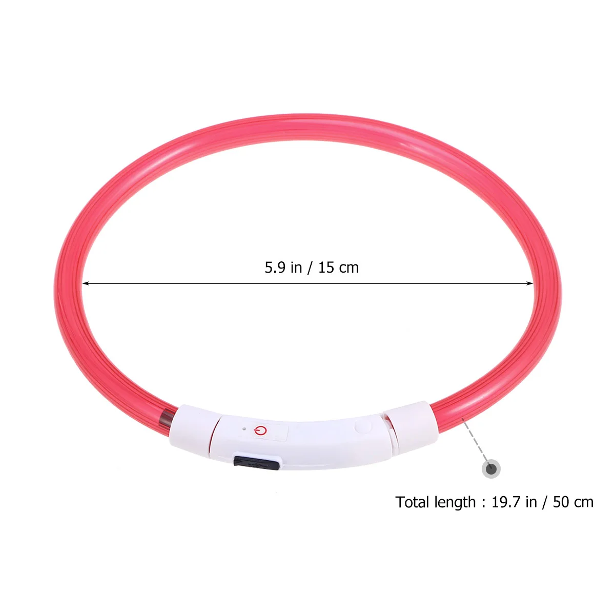 

Glowing Pet Dog Collar 50Cm Red LED USB Rechargeable Night Visibility Safe Walking Waterproof Flexible Silicone Energy Saving